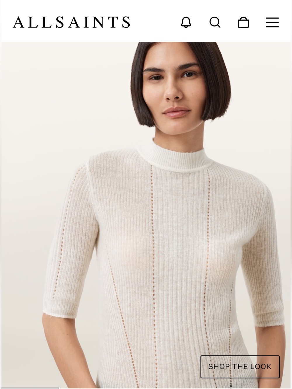 NEW🌸 AllSaints Filippa Top in antique white $239